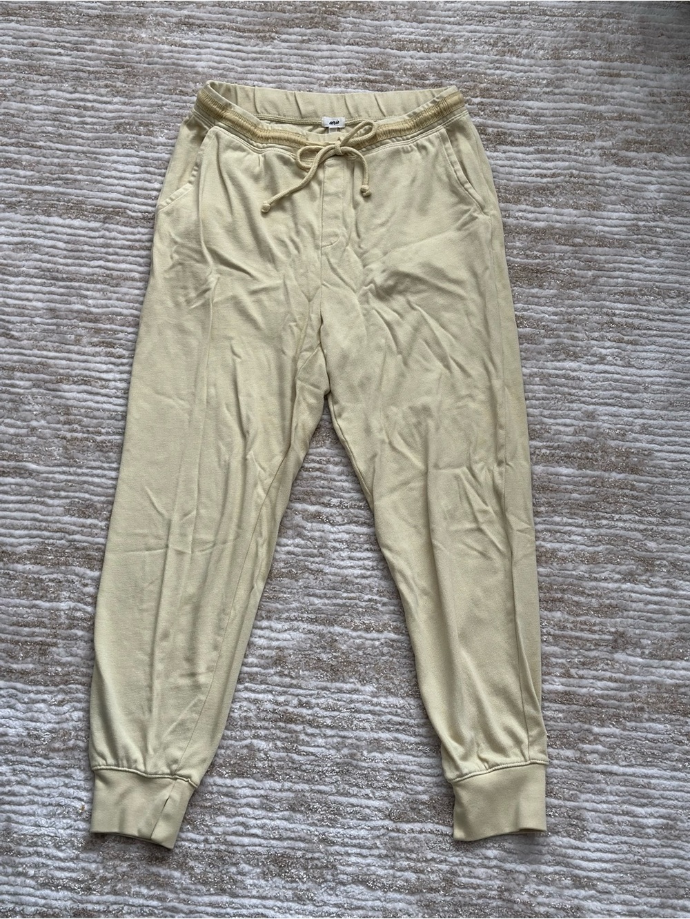 aerie Pale Yellow Drawstring Jogger Pants